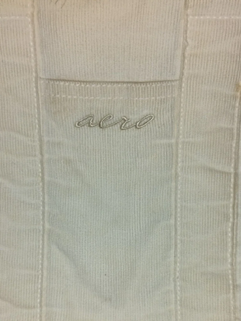 Aeropostale Cream Faux-Fur Trim Canvas Tote